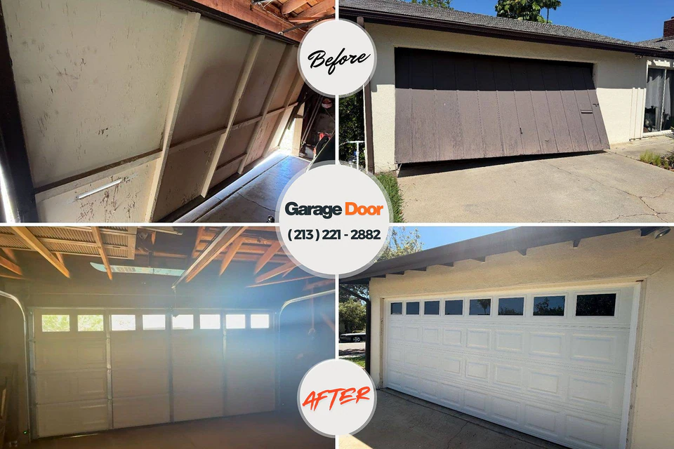Before and after: garage door repair North Cape May, NJ